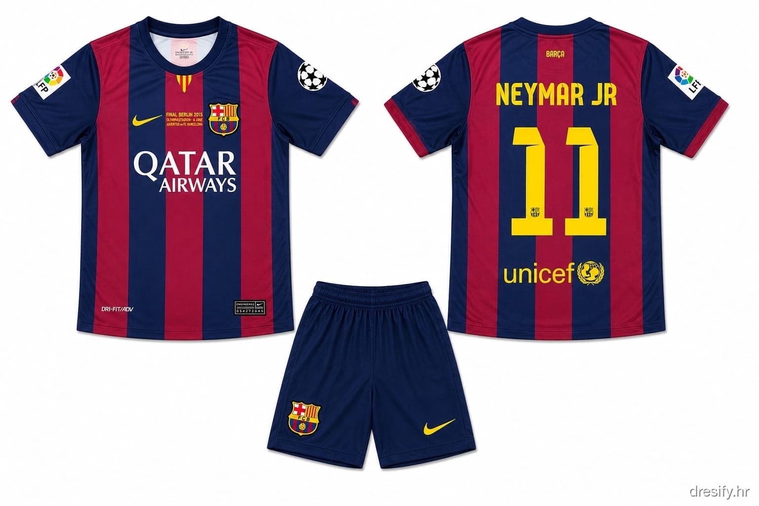 FC Barcelona Neymar Jr. nr11 — retro Qatar Prednja i stražnja strana
