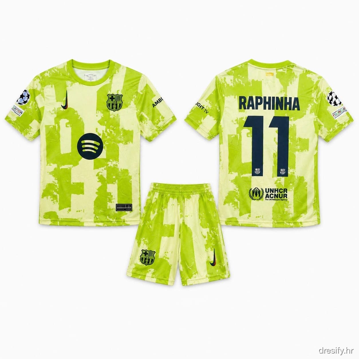 FC Barcelona Raphinha nr11 — zeleni SE Prednja i stražnja strana