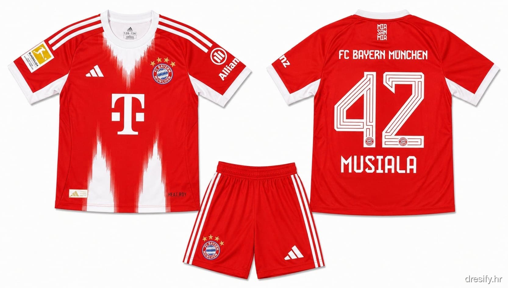 Bayern München Musiala nr42 — crveni Prednja i stražnja strana
