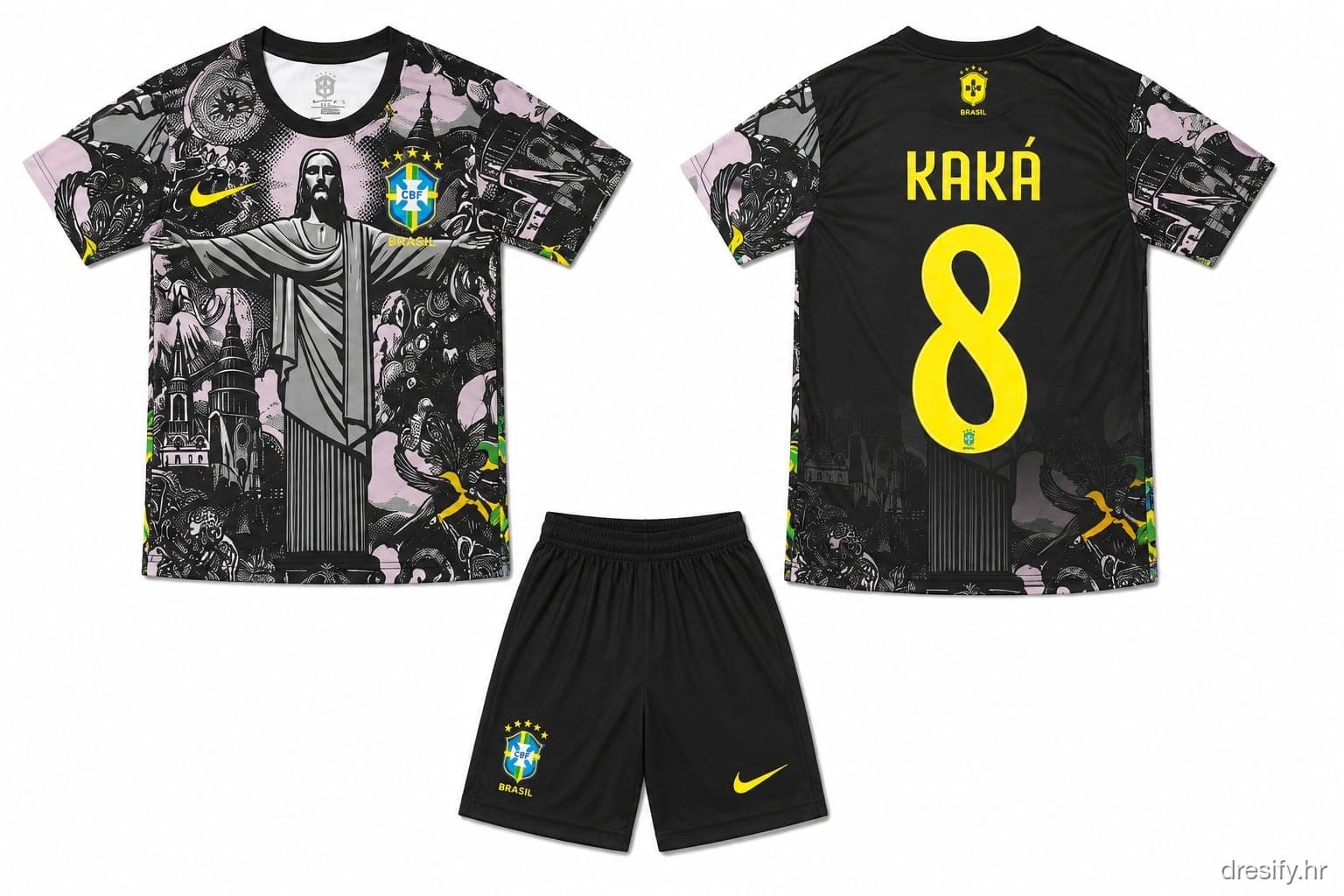 Brazil Kaka nr8 — crni posebno Prednja i stražnja strana