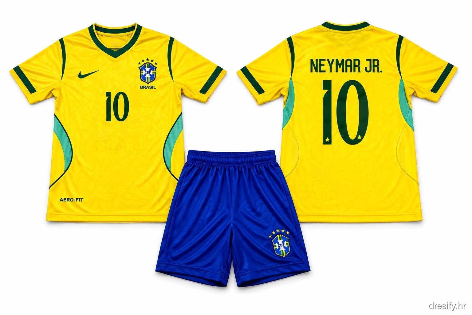 Brazil Neymar nr10 — domaći žuti Prednja i stražnja strana