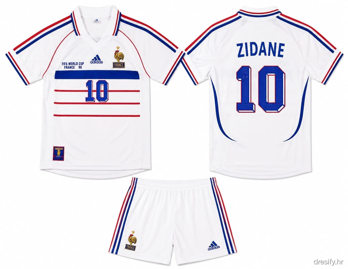 Francuska Zidane nr10 Prednja i stražnja strana