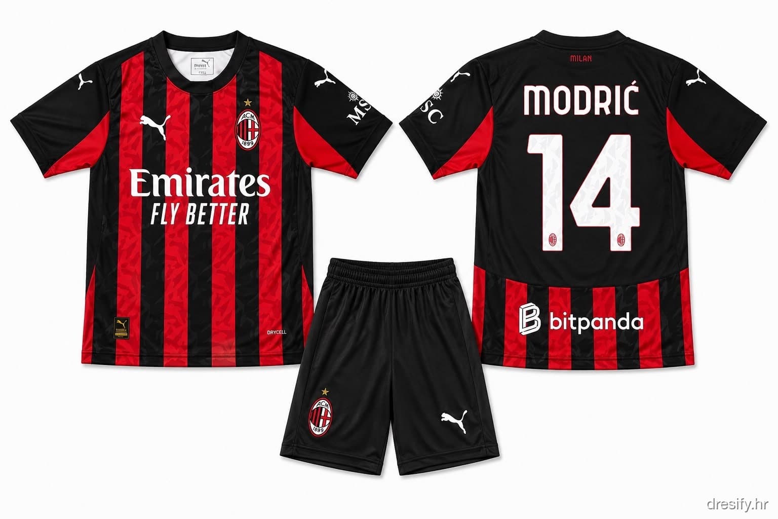 AC Milan Modrić nr14 Prednja i stražnja strana