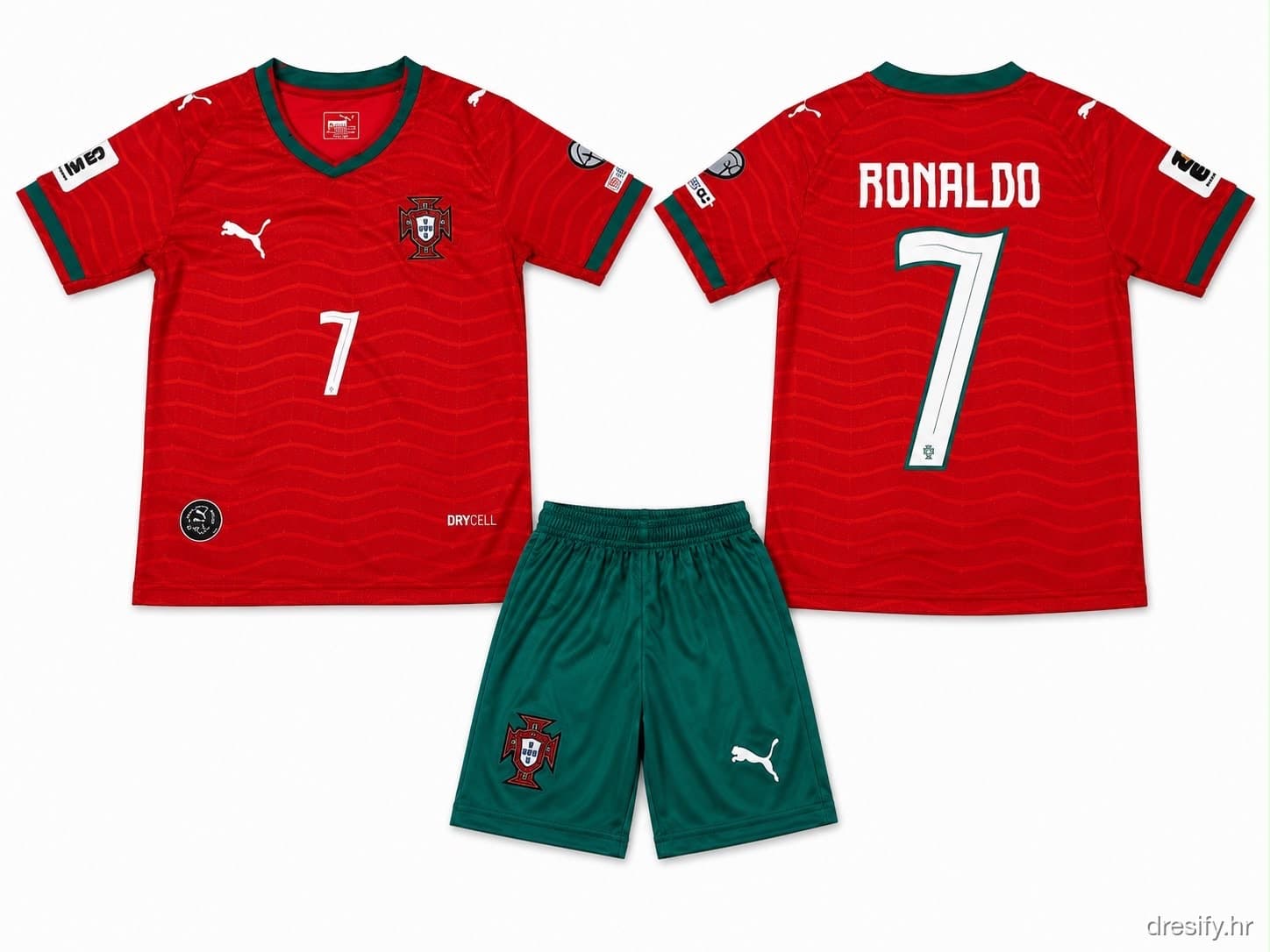Portugal Ronaldo nr7 — crveni Prednja i stražnja strana