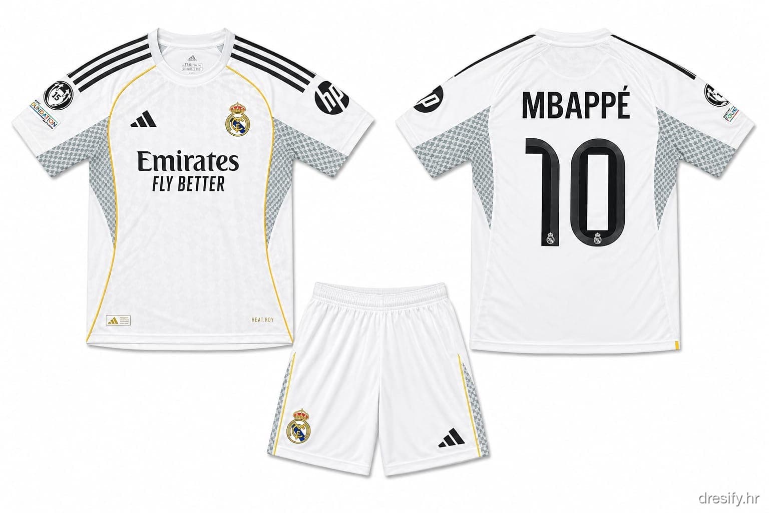Real Madrid Mbappé nr10 — 25/26 Prednja i stražnja strana