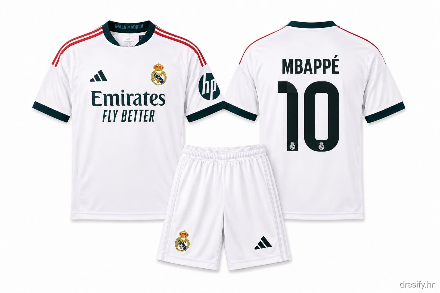 Real Madrid Mbappé nr10 — bijeli 2026 Prednja i stražnja strana