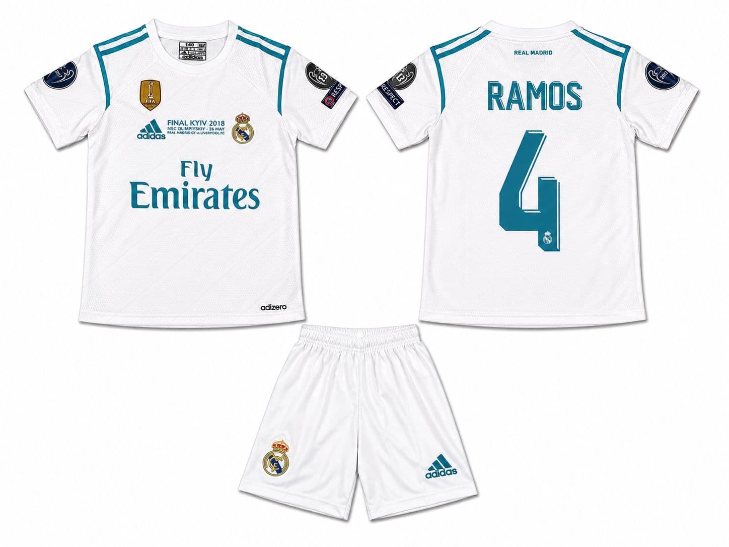 Real Madrid Ramos nr4 — 2018 CL Final Prednja i stražnja strana
