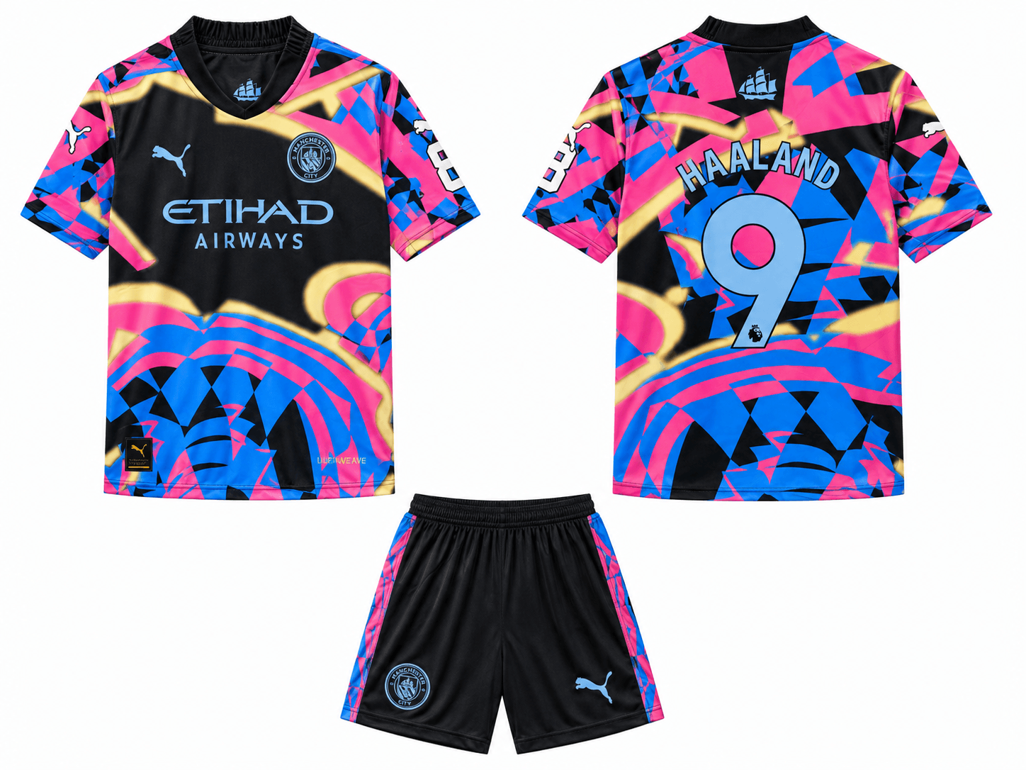 Manchester City Haaland nr9 — posebno izdanje crno/rozo/plavo Manchester City Haaland nr9 — posebno izdanje crno/rozo/plavo