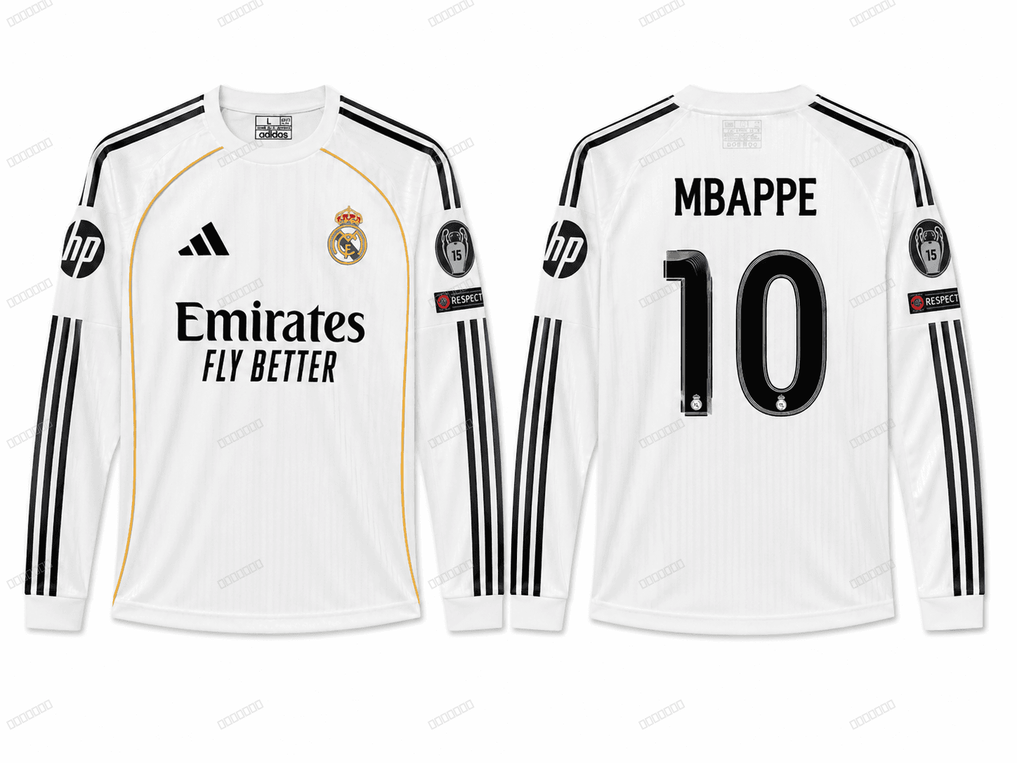 Real Madrid Mbappé nr10 — bijeli dugi rukavi 2024/25 Real Madrid Mbappé nr10 — bijeli dugi rukavi 2024/25