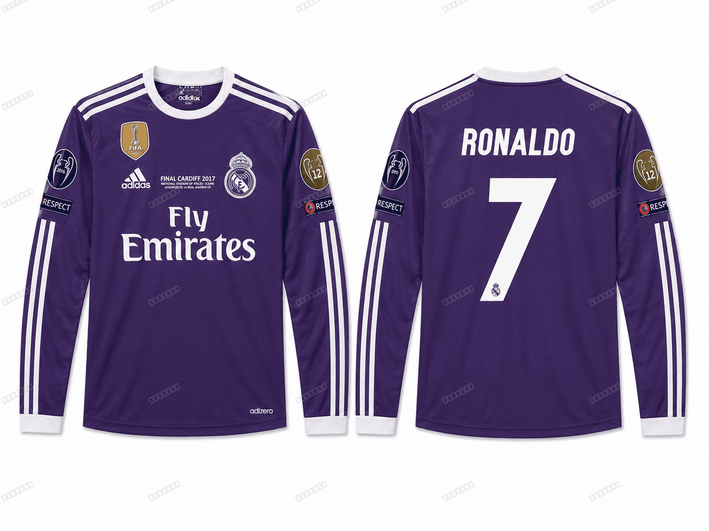 Real Madrid Ronaldo nr7 — ljubičasti retro Final Cardiff 2017 Real Madrid Ronaldo nr7 — ljubičasti retro Final Cardiff 2017